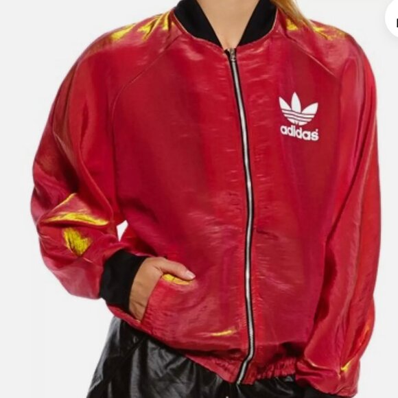 RARE FIND! ADIDAS X RITA ORA Shape Shifter Red Windbreaker Jacket Holographic/ M - Picture 3 of 11